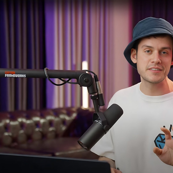 Gator Frameworks 07 0004 Professional Broadcast Boom Mic Stand W/ Led Light | LED Işıklı Yayıncı Mikrofon Kolu